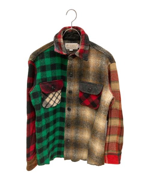 BEMIDJI WOOLEN MILLS（ベミジウーレンミルズ）BEMIDJI WOOLEN MILLS (ベミジウーレンミルズ) クレイジーパターンウールシャツ レッド×ブラウン サイズ:Mの古着・服飾アイテム
