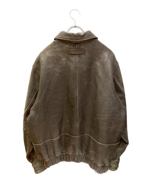 Eddie Bauer（エディーバウアー）Eddie Bauer (エディーバウアー) 古着レザーブルゾン ブラウン サイズ:Mの古着・服飾アイテム