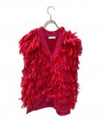 MAISON SPECIALメゾンスペシャル）の古着「シャギーフリンジハンドベスト」｜ピンク
