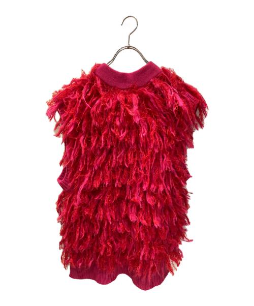 MAISON SPECIAL（メゾンスペシャル）MAISON SPECIAL (メゾンスペシャル) シャギーフリンジハンドベスト ピンク サイズ:FREEの古着・服飾アイテム