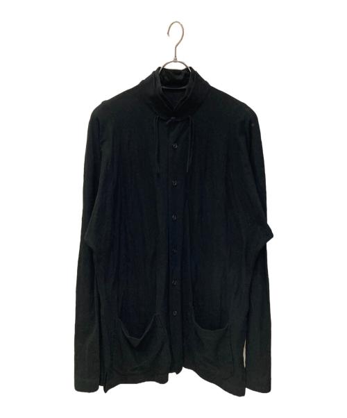 Yohji Yamamoto pour homme（ヨウジヤマモト プールオム）Yohji Yamamoto pour homme (ヨウジヤマモト プールオム) チャイナボタンダブルカラーシャツジャケット ブラック サイズ:Mの古着・服飾アイテム