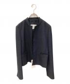 TOMORROW LANDトゥモローランド）の古着「ノーカラーツイードジャケット」｜ネイビー