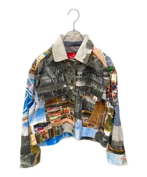 Vivienne Westwood RED LABEL（ヴィヴィアンウエストウッドレッドレーベル）Vivienne Westwood RED LABEL (ヴィヴィアンウエストウッドレッドレーベル) 転写プリントオーブボタントラッカージャケット マルチカラー サイズ:Sの古着・服飾アイテム