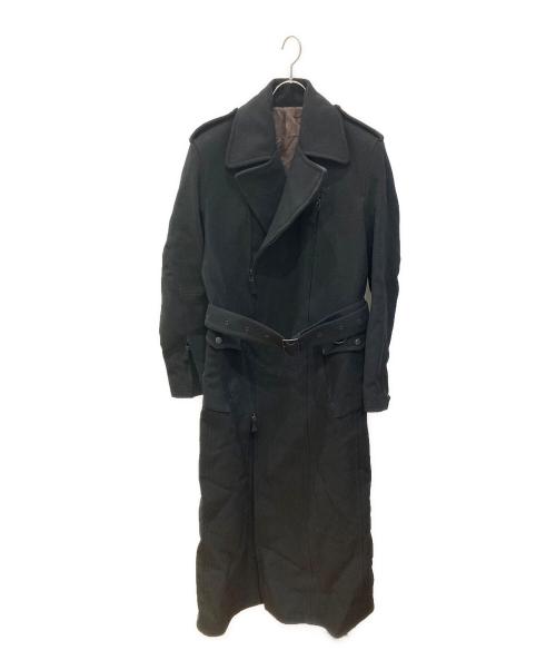 Jean Paul Gaultier homme（ジャンポールゴルチェオム）Jean Paul Gaultier homme (ジャンポールゴルチェオム) ジップデザインベルテッドスーパーロングコート ブラック サイズ:46の古着・服飾アイテム