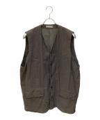 nestrobe confectネストローブ コンフェクト）の古着「リネンコットンベスト」｜ブラウン