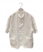 nestrobe confectネストローブ コンフェクト）の古着「リネン半袖シャツ」｜ホワイト