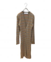 MURRAL（ミューラル）の古着「Monk's belt rib knit cardigan」｜ベージュ