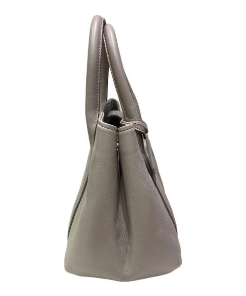 HIROFU（ヒロフ）HIROFU (ヒロフ) クラッシカ レザーハンドバッグ グレーの古着・服飾アイテム