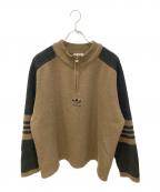 adidasアディダス）の古着「ハーフジップニット」｜ブラウン