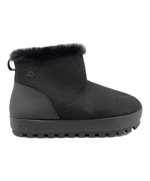 Calvin Klein Jeans（カルバンクラインジーンズ）Calvin Klein Jeans (カルバンクラインジーンズ) ロゴフェイクムートンブーツ ブラック サイズ:24の古着・服飾アイテム
