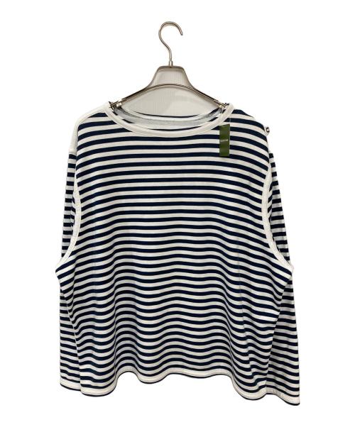CAHLUMN（カウラム）CAHLUMN (カウラム) ボーダーカットソー ネイビー×ホワイト サイズ:Lの古着・服飾アイテム