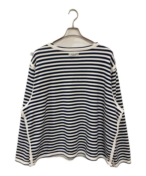 CAHLUMN（カウラム）CAHLUMN (カウラム) ボーダーカットソー ネイビー×ホワイト サイズ:Lの古着・服飾アイテム