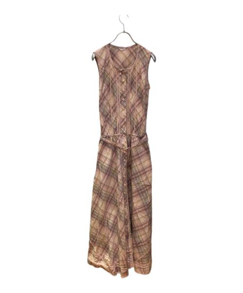 INGEBORG（インゲボルグ）INGEBORG (インゲボルグ) ノースリーブワンピース ピンク サイズ:Mの古着・服飾アイテム