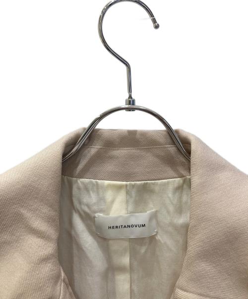 HERITANOVUM（ヘリテノーム）HERITANOVUM (ヘリテノーム) カットオフデザインステンカラーコート ベージュ サイズ:FREEの古着・服飾アイテム