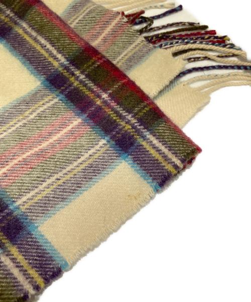 JOHNSTONS OF ELGIN（ジョンストンズオブエルガン）JOHNSTONS OF ELGIN (ジョンストンズオブエルガン) カシミヤチェックマフラー ベージュの古着・服飾アイテム