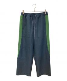 SYUMAN.（シュウマン）の古着「STAMP-LESS motocross pants」｜ネイビー×グリーン