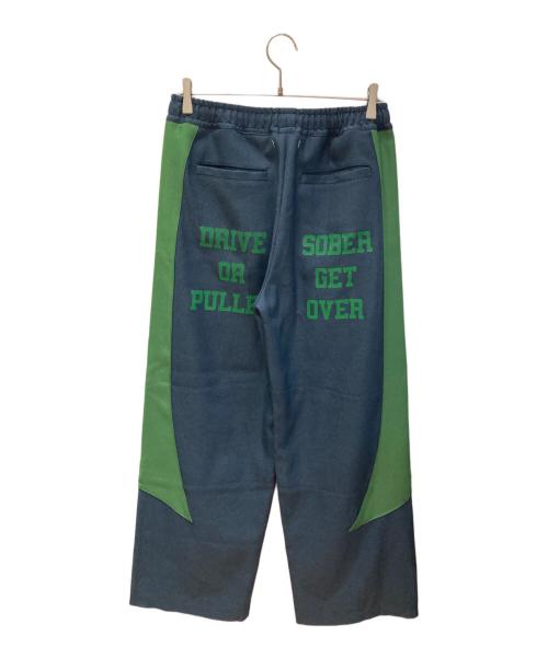SYUMAN.（シュウマン）SYUMAN. (シュウマン) STAMP-LESS motocross pants ネイビー×グリーン サイズ:2の古着・服飾アイテム