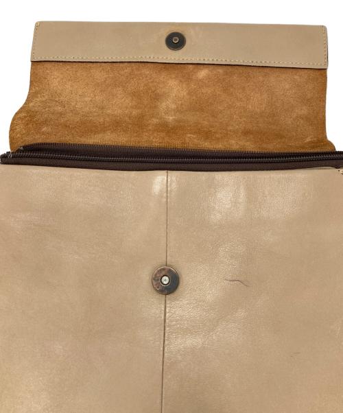 L.E.D.BITES（エルイーディーバイツ）L.E.D.BITES (エルイーディーバイツ) レザーショルダーバッグ ベージュの古着・服飾アイテム