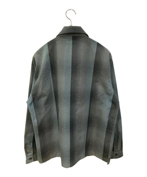 stussy（ステューシー）stussy (ステューシー) SHADOW PLAID ZIP SHIRT グレー サイズ:Mの古着・服飾アイテム