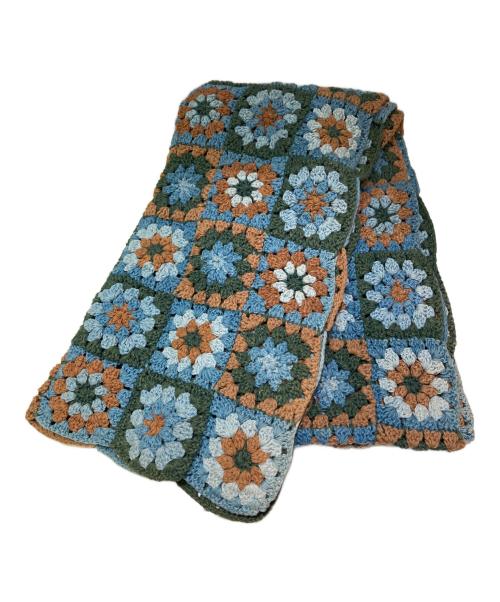 Story mfg.（ストーリーエムエフジー）Story mfg. (ストーリーエムエフジー) フラワーレースストール グリーン×ブルーの古着・服飾アイテム