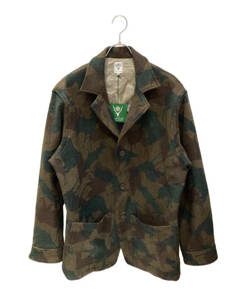 South2 West8（サウスツー ウエストエイト）South2 West8 (サウスツー ウエストエイト) アニマルカモペンジャケット オリーブ サイズ:Lの古着・服飾アイテム