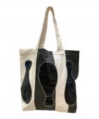 KHOKIコッキ）の古着「スーベニアトートバッグ」｜ホワイト×グレー