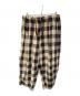 sillage（シアージ）の古着「リネンコットンチェックサーキュラーパンツ」｜ベージュ×ブラック