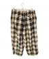 sillage (シアージ) リネンコットンチェックサーキュラーパンツ ベージュ×ブラック：10000円