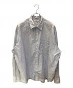 NIGEL CABOURN×Merz b Schwanenナイジェルケーボン×メルツベーシュヴァーネン）の古着「オーバーサイズストライプシャツ」｜ブルー