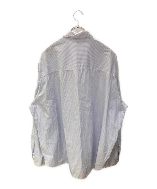 NIGEL CABOURN（ナイジェルケーボン）NIGEL CABOURN (ナイジェルケーボン) Merz b Schwanen (メルツベーシュヴァーネン) オーバーサイズストライプシャツ ブルー サイズ:XXLの古着・服飾アイテム