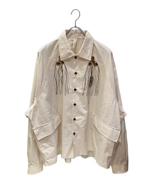 sillage（シアージ）sillage (シアージ) Shikafuco (シカフコ) ビッグポケットオーバーシャツ ベージュ サイズ:FREEの古着・服飾アイテム
