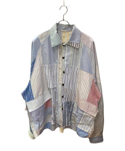 sillage（シアージ）sillage (シアージ) No25再構築ストライプシャツジャケット ホワイト サイズ:不明(実寸サイズをご確認ください)の古着・服飾アイテム