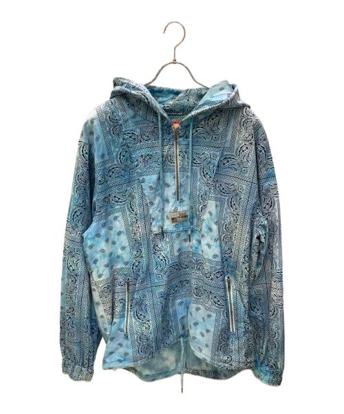 GUESS（ゲス）GUESS (ゲス) ALCHEMIST (アルケミスト) ペイズリーアノラックパーカー ブルー サイズ:Mの古着・服飾アイテム