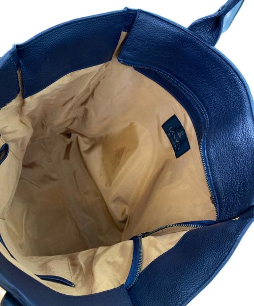 LANVIN（ランバン）LANVIN (ライバン) レザートートバッグ ネイビーの古着・服飾アイテム