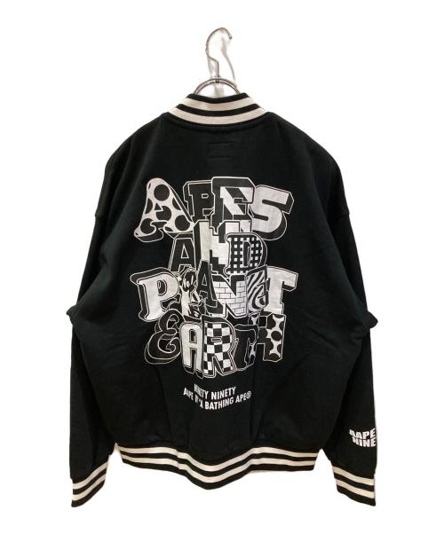 Aape BY A BATHING APE（エーエイプ バイ アベイシングエイプ）Aape BY A BATHING APE (エーエイプ バイ アベイシングエイプ) 9090 (9090) プリントスウェットスタジャン ブラック サイズ:Lの古着・服飾アイテム