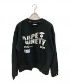 Aape BY A BATHING APE×9090エーエイプ バイ アベイシングエイプ×9090）の古着「プリントスウェットシャツ」｜ブラック