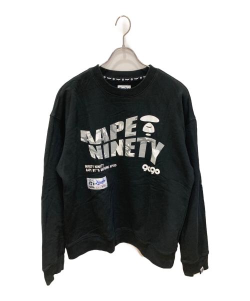 Aape BY A BATHING APE（エーエイプ バイ アベイシングエイプ）Aape BY A BATHING APE (エーエイプ バイ アベイシングエイプ) 9090 (9090) プリントスウェットシャツ ブラック サイズ:Lの古着・服飾アイテム