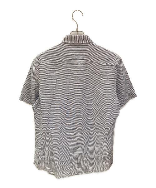 Glanshirt（グランシャツ）Glanshirt (グランシャツ) 半袖リネンシャツ ブルー×ホワイト サイズ:41-16の古着・服飾アイテム