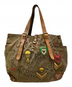 campomaggiカンポマッジ）の古着「ヴィンテージ加工キャンバスバッグ」｜オリーブ