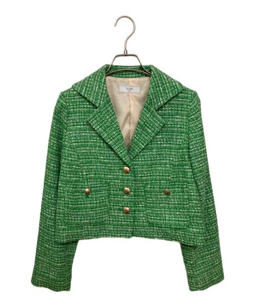 SLOBE IENA（スローブ イエナ）SLOBE IENA (スローブ イエナ) サマーツイードコンパクトジャケット グリーン サイズ:不明(実寸サイズをご確認ください)の古着・服飾アイテム