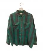 FIVE BROTHERファイブブラザー）の古着「90'sチェックネルシャツ」｜グリーン