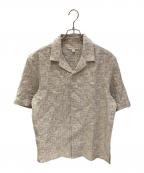 BANANA REPUBLICバナナリパブリック）の古着「刺繍リネン半袖シャツ」｜ベージュ