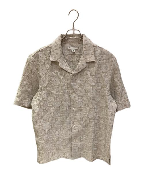 BANANA REPUBLIC（バナナリパブリック）BANANA REPUBLIC (バナナリパブリック) 刺繍リネン半袖シャツ ベージュ サイズ:Mの古着・服飾アイテム
