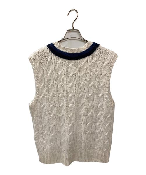 POLO RALPH LAUREN（ポロ・ラルフローレン）POLO RALPH LAUREN (ポロ・ラルフローレン) カシミヤ混ニットベスト ホワイト サイズ:Lの古着・服飾アイテム