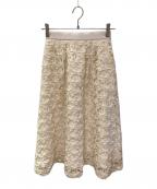 Maglie le cassettoマーリエ ル カセット）の古着「3Dフラワーチュールスカート」｜ホワイト