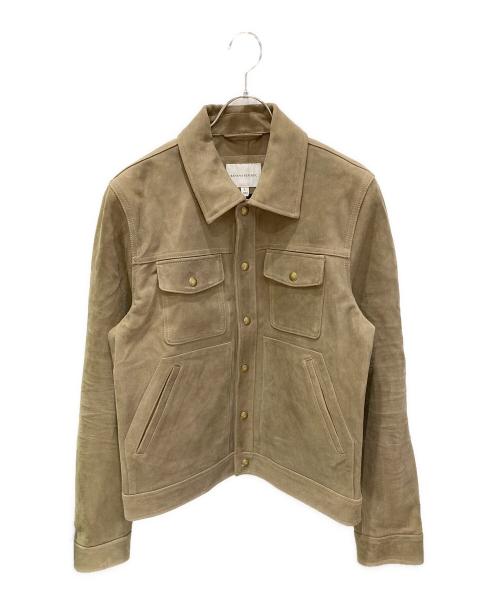 BANANA REPUBLIC（バナナリパブリック）BANANA REPUBLIC (バナナリパブリック) ヌバックレザートラッカージャケット ブラウン サイズ:Lの古着・服飾アイテム