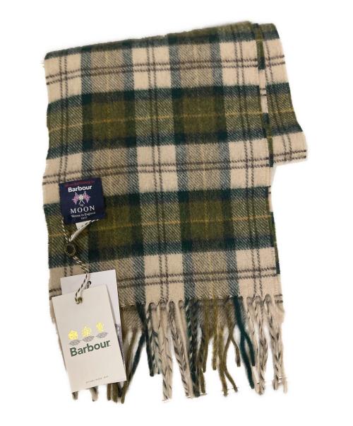 Barbour（バブアー）Barbour (バブアー) Moon (ムーン) マフラー グリーン×ベージュの古着・服飾アイテム