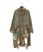 KAPITALキャピタル）の古着「ピアノファーム 刺繍デザインコート」｜グリーン