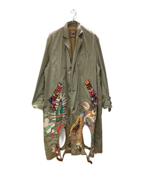 KAPITAL（キャピタル）KAPITAL (キャピタル) ピアノファーム 刺繍デザインコート グリーン サイズ:Lの古着・服飾アイテム