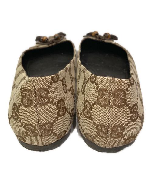 GUCCI（グッチ）GUCCI (グッチ) GGキャンバスフラットシューズ ベージュ サイズ:37の古着・服飾アイテム